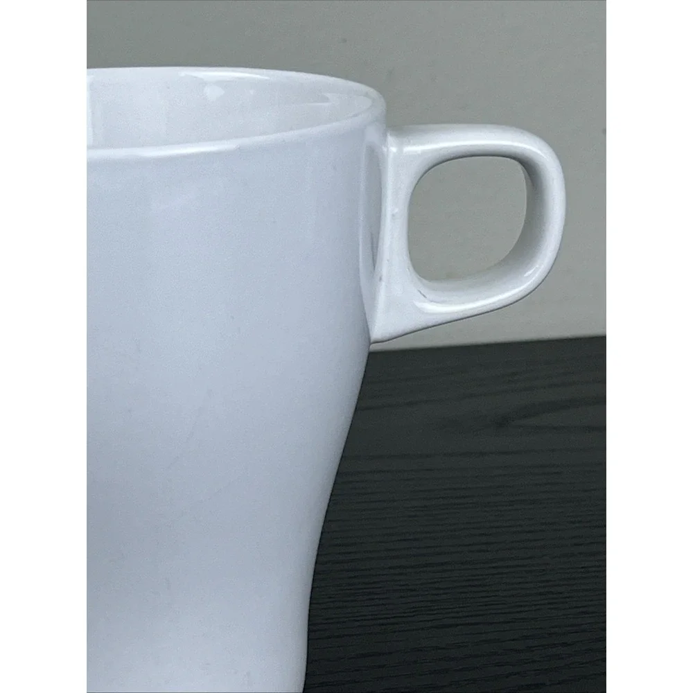 Set of 2 IKEA White Ceramic Stackable Coffee Tea Cups Mugs‎
